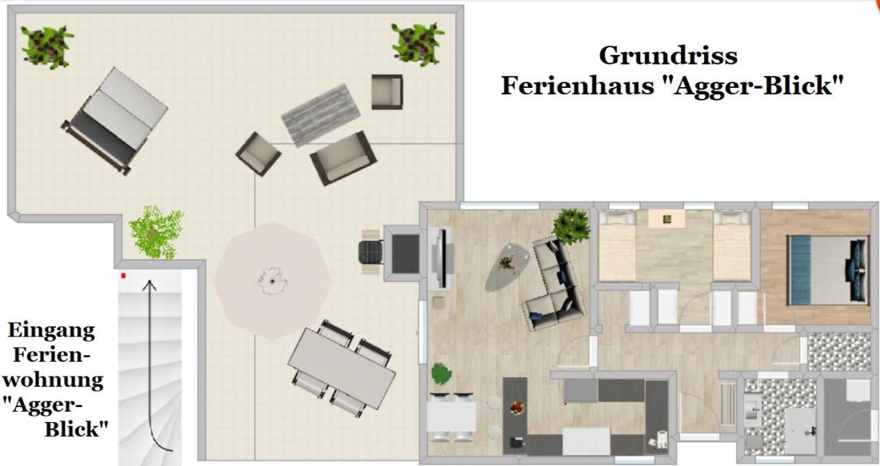 Seeblick-Ferienwohnung Im "Ferienhaus Agger-Blick" Mit Traumhafter Sonnen-Terrasse, Sauna, E-Kamin & Kajak Gummersbach Buitenkant foto